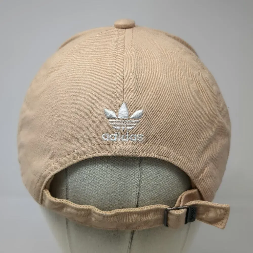 Adidas Baseball Cap Beige White One Size Embroidered Trefoil Logo Adjustable Hat